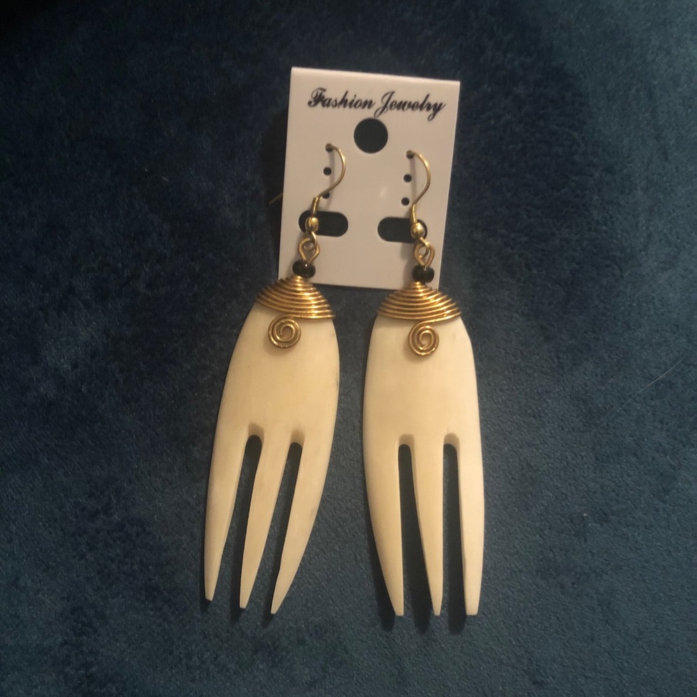 African brass bone earrings handmade